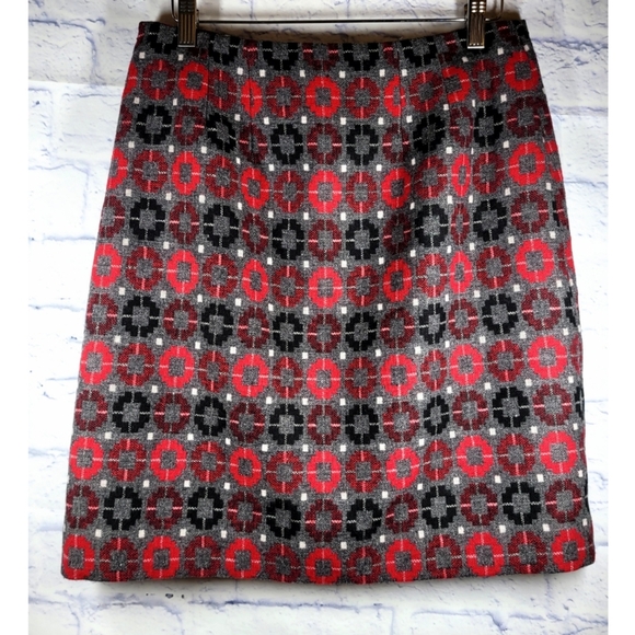 Talbots Womens Wool Blend Mini Skirt Size 4 Multicolor Academia Preppy Geo - Picture 3 of 9